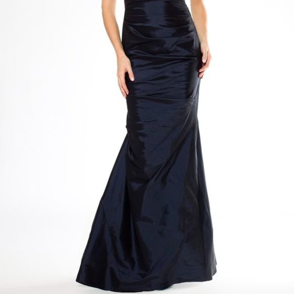 Teri Jon Blue Taffeta Gown, Petite Fit, available to ship on 2/1/23 - Picture 2 of 4